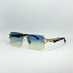 Jaguar Head Blue-to-Yellow Gradient Sunglasses