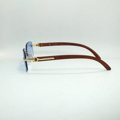 Blue Gradient Narrow Hexagon Sunglasses