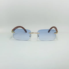 Blue Gradient Narrow Hexagon Sunglasses