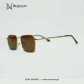 Fendii - H5567 - Metal - Brown Shade - Hexagonal shape - Sunglasses
