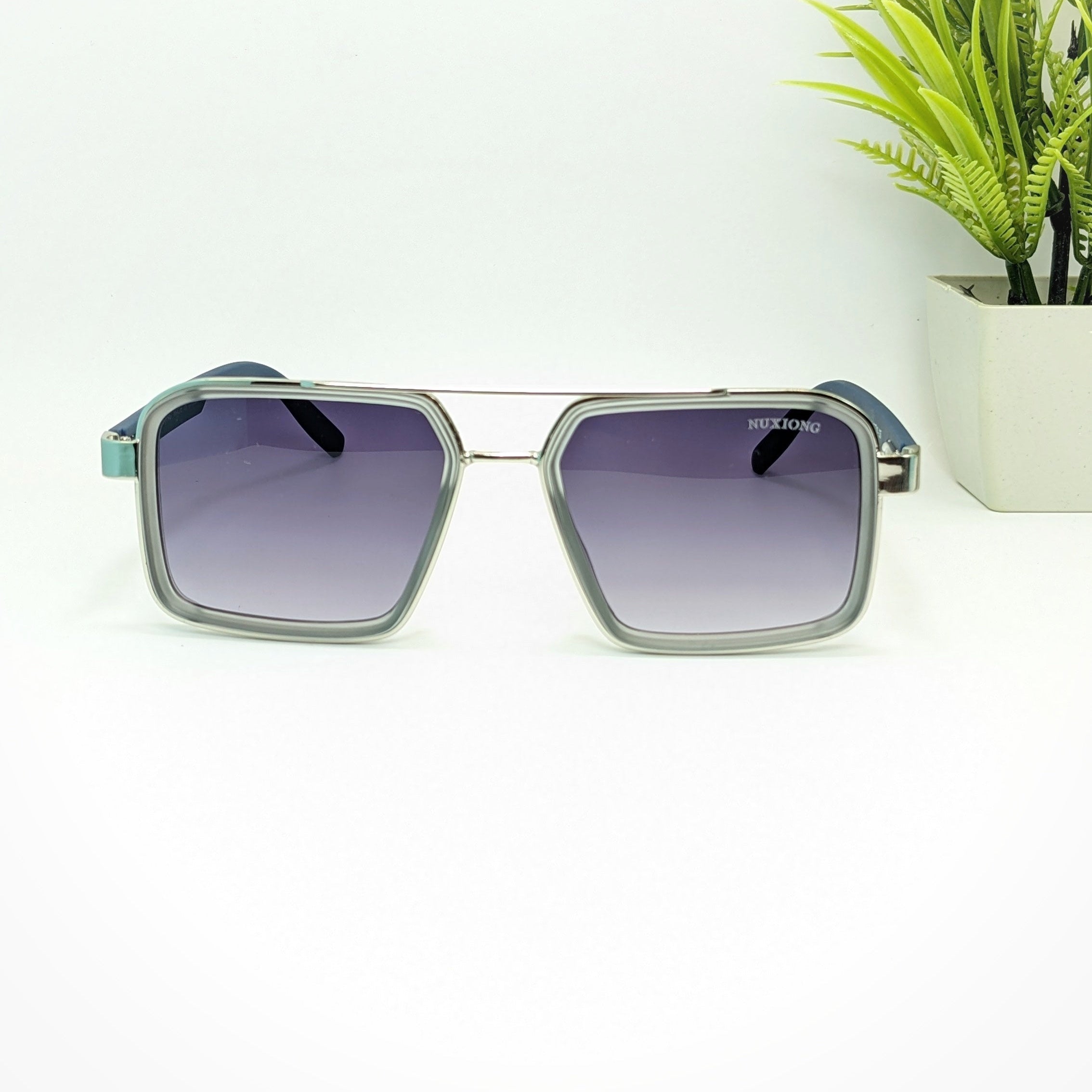 HUZIONG Classic Square Double Bridge Sunglasses