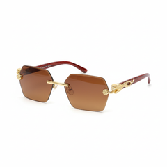 Jaguar Head Warm Brown Gradient Premium Sunglasses