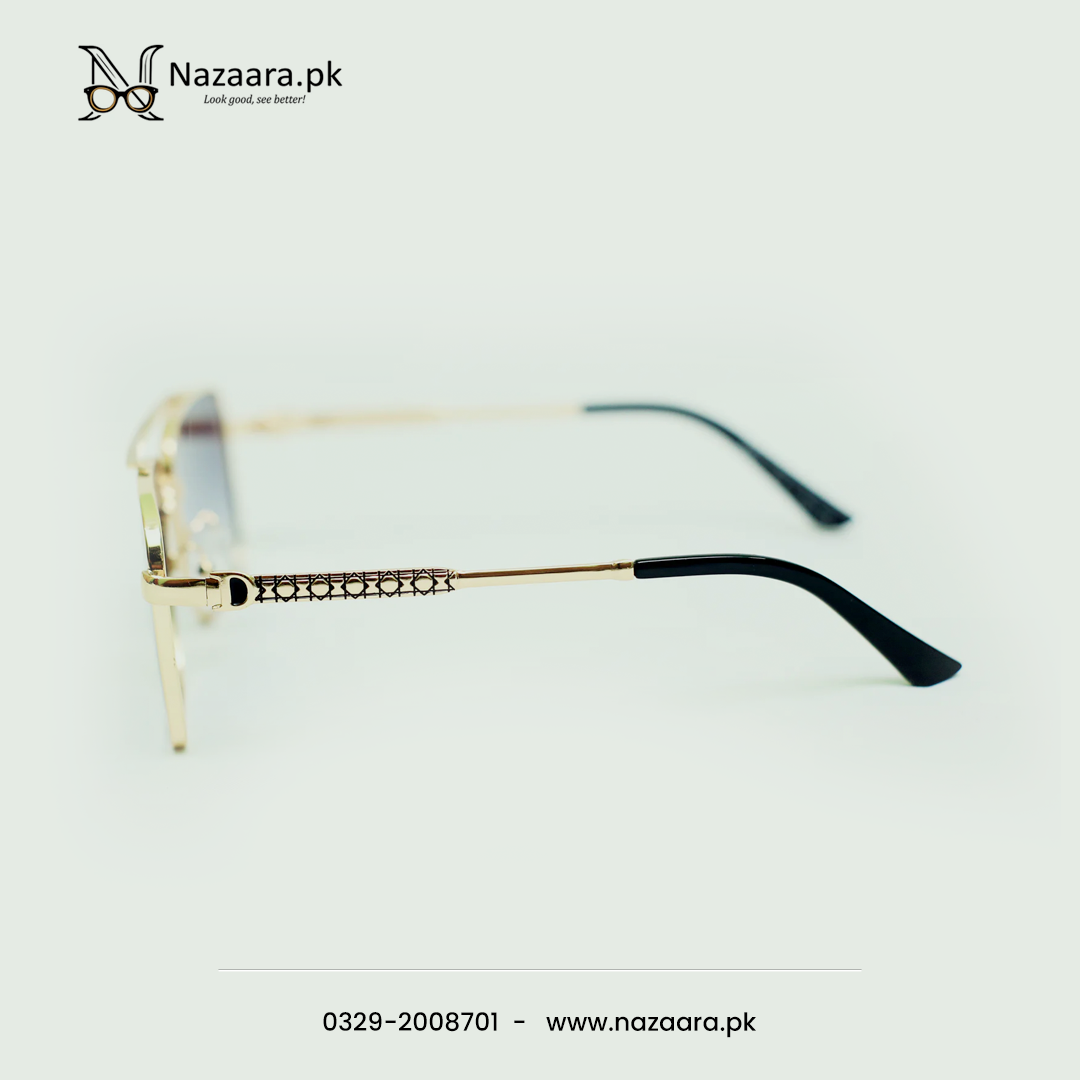 Diorr - MZ1008 - Metal - Double Shade Gray - Sqaure shape - Sunglasses