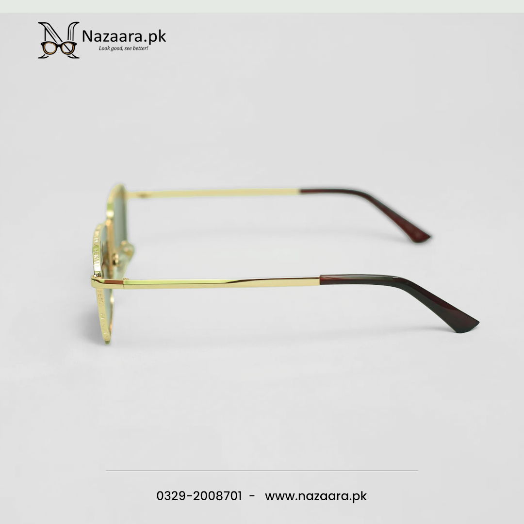 Fendii - H5567 - Metal - Brown Shade - Hexagonal shape - Sunglasses