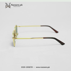 Fendii - H5567 - Metal - Brown Shade - Hexagonal shape - Sunglasses