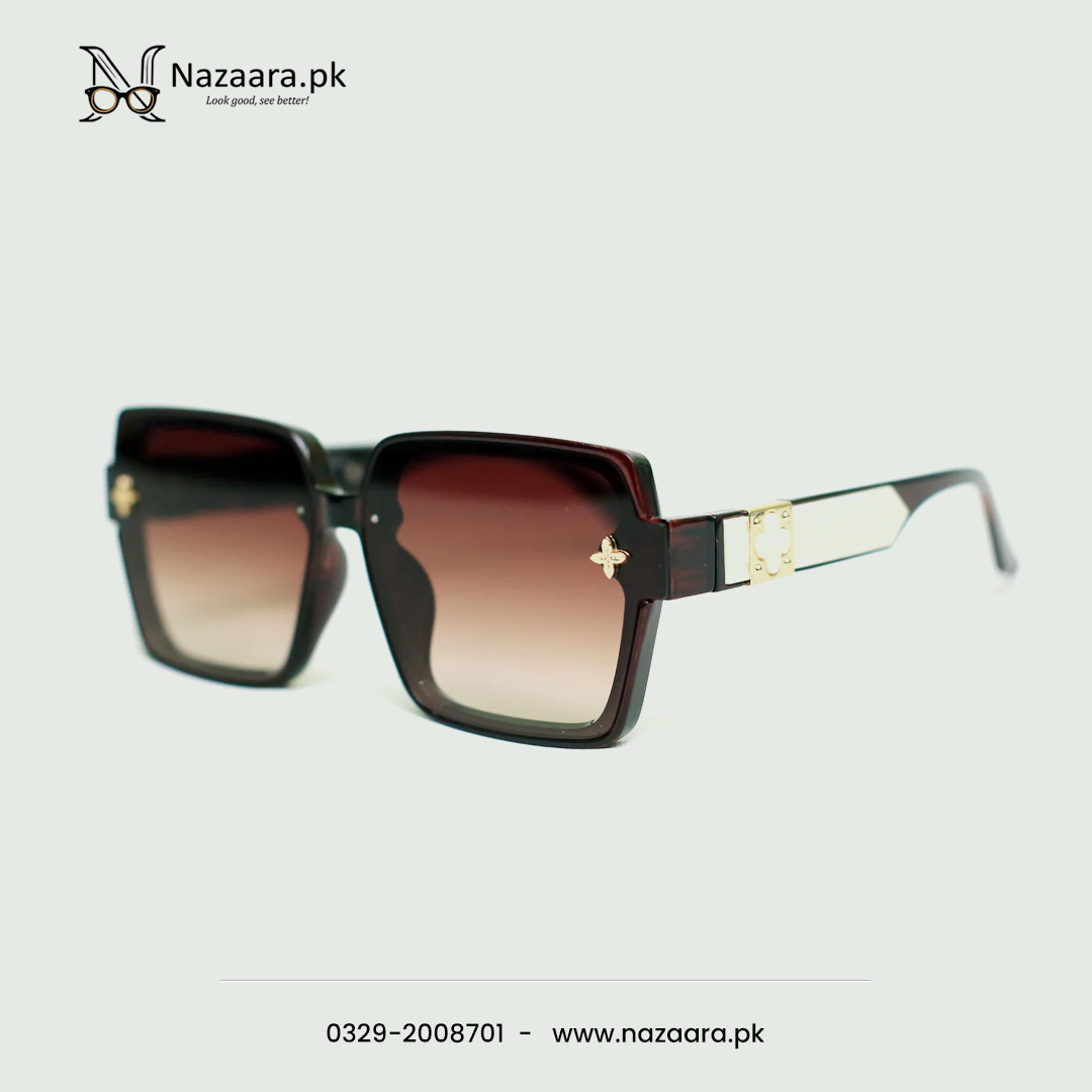 LV - G15139 - Acetate- Brown Shade - Sqaure shape - Sunglasses