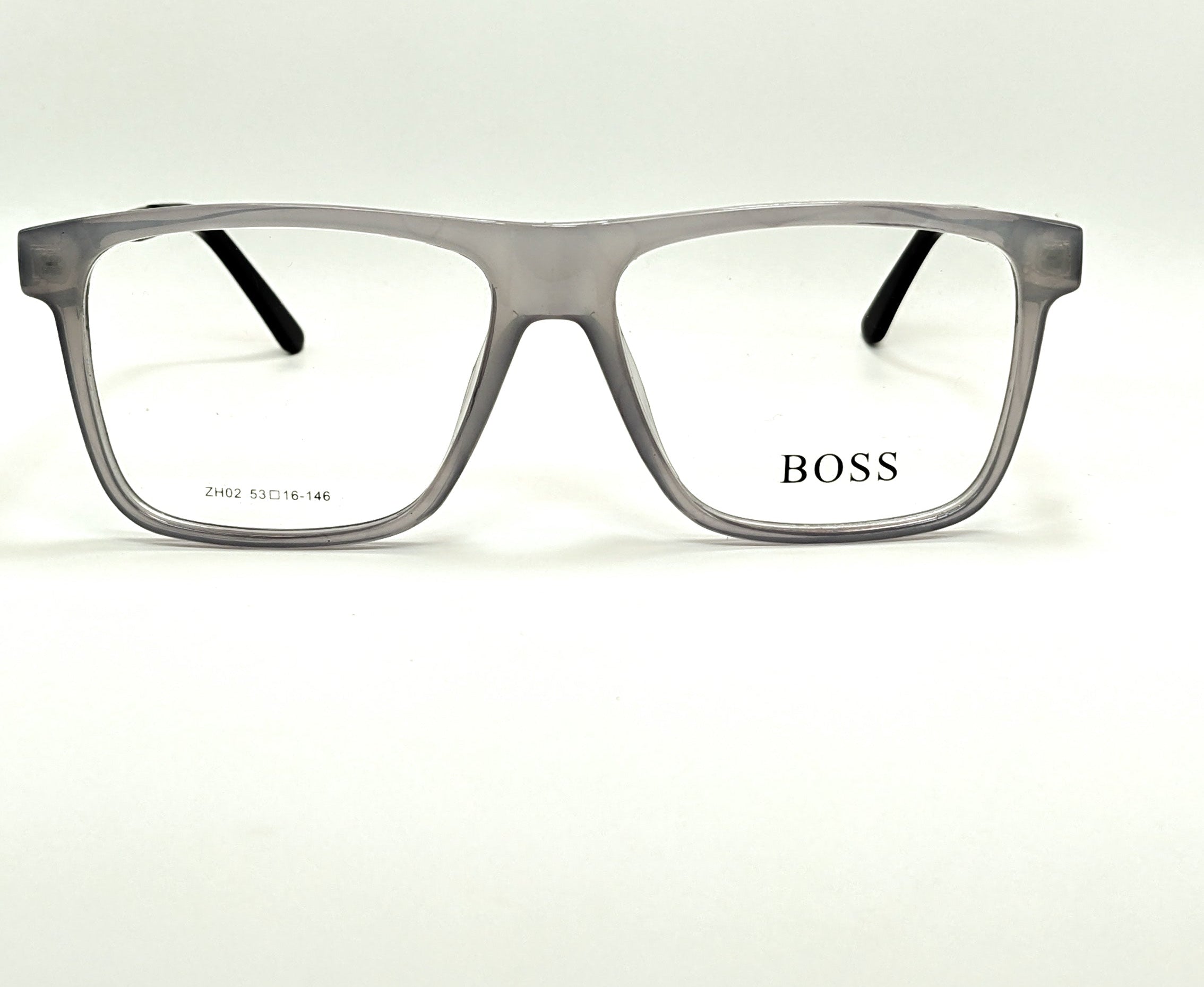 Boss - ZH02 - Acetate - Square - Transparent Gray - Eyewear