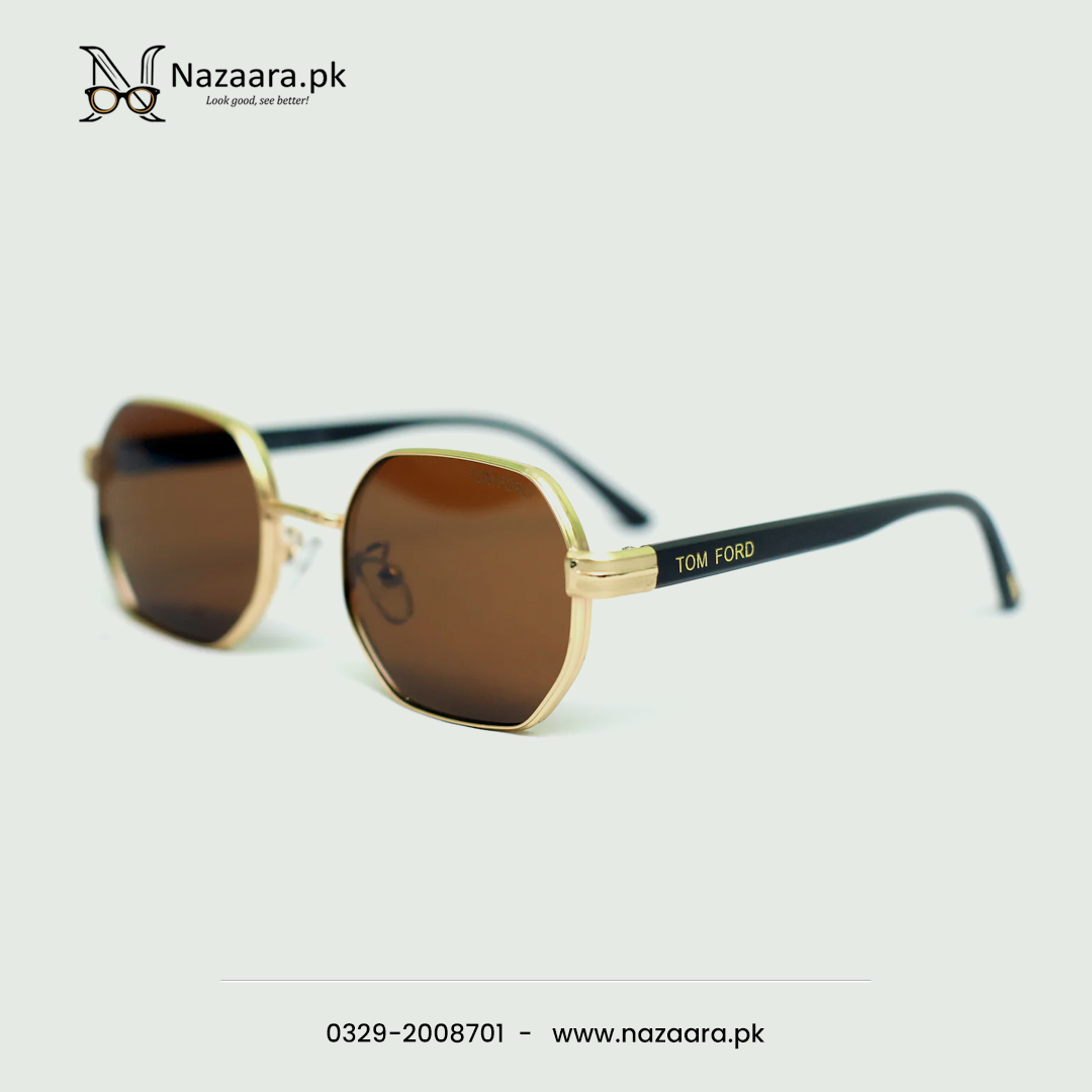 T/F - C235 - Metal - Brown Shade - Octa shape - Sunglasses