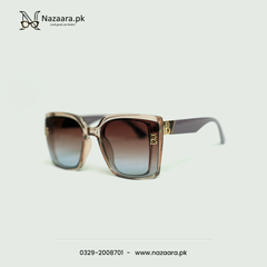 Balenciagaa - 10652 - Acetate - Transparent Brown - Square Shape - Sunglasses