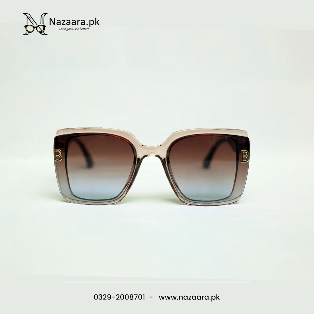 Balenciagaa - 10652 - Acetate - Transparent Brown - Square Shape - Sunglasses